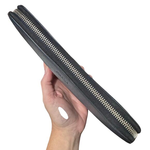 Auth Prada Blue Saffiano Leather Organizer Wallet Large - Picture 7 of 16